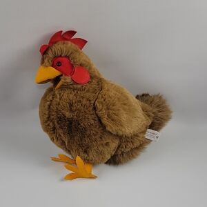Vintage Folkmanis Folktails red hen hand puppet - ultra luxurious plush bird